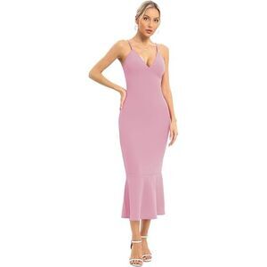 Spaghetti Straps V Neck Bodycon Mermaid Dress, Size Mediun, 15I-135D001